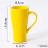 Arawat didelis puodelis 500 ml arbatos puodelis su sieteliu xxl kavos puodelis keramikinis arbatos puodelis originalus su šaukšteliu ir padėkliuku 500 ml kavos puodelis miela gimtadienio dovana arbatos kavos puodelis dovana (geltonas)
