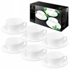 Arbatinis puodelis su lėkštele Wilmax Fine porcelain, 250 ml, 15 cm, balta porcelianas, puikiai tinka dovanai
