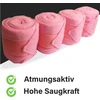 Arklių bintai iš fliso su velcro užsegimu, flisiniai arklio bintai rinkinyje iš 4 su praktišku laikymo krepšiu (šetlando ponis (shetty), rožiniai)