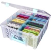 Artbin 6990sa Super Satchel Double Deep dėžutė su nuimamais skirtukais, didelė nešiojama meno ir amatų laikymo dėžė su rankena, permatoma / aqua mist