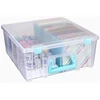 Artbin 6990sa Super Satchel Double Deep dėžutė su nuimamais skirtukais, didelė nešiojama meno ir amatų laikymo dėžė su rankena, permatoma / aqua mist