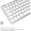 Arteck belaidė klaviatūra, vokiška Qwertz išdėstymo kompaktiška Usb 2.4 Ghz mini belaidė klaviatūra su multimedijos klavišais, suderinama su Pc, nešiojamuoju kompiuteriu, Windows 11, 10, 8, sidabrinė
