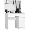 Artexport Kosmetinis staliukas su veidrodžiu Clp P-2/sl 900x600 dešininis baltas