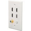 Automagnetola Ashata 6 prievadų hdmi koaksialinio ethernet sieninė plokštė, 4 hdmi prievadai, rj45 ethernet tinklo koaksialinis ir tv f galvutės prievado medijos sieniniai lizdai, suderinami su cat5 cat5e cat6 kabeliu