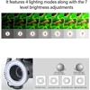 Objektyvas Asixxsix macro žiedinė blykstė, 3000–15000k 48 led reguliuojamas led žiedinis apšvietimas su lcd ekranu, 9 adapterių žiedai ir 2 blykstės difuzoriai, skirti dslr fotoaparatams