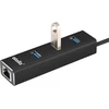 Atolla Usb 3.0 šakotuvas, 3 prievadai, aliumininis, su Rj45 adapteriu, Usb, gigabitinis, eternetas, 1000 Mbps, tinklo prievadas, suderinamas su Windows, Mac Os, Chrome, Linux, Wii U (juodas)