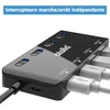 Atolla usb 3.0 šakotuvas su maitinimo juosta, duomenų šakotuvas, 4 prievadai, itin plonas, su 60 cm ilgio prailginimo laidu ir indikatoriaus lemputėmis vienam maitinimo jungikliui