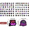 Atspari vandeniui lipdukų graffiti neon rinkinys, 100 vienetų atsparių vandeniui vinilinių šaunių graffiti stiliaus lipdukų nešiojamiems kompiuteriams, vandens buteliams, scrapbooking'ui, mobiliesiems telefonams, riedlentėms