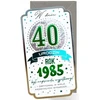 Atvirukas 40-ojo gimtadienio proga, linkėjimai, 1985 metų laida, vyrui, dekoruotas atvirukas