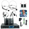 Audioport Uhf belaidžių mikrofonų rinkinys 2x galvos apdangalas 2x segamas 2x siųstuvas