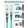 Aufu magnetinis įkrovimo kabelis 60 W, 9 kontaktų [2 m + 2 m] greitas magnetinis įkrovimo kabelis 6 viename Usb A/usb C į Type C įkrovimo kabelis magnetinis 360° ir 180° besisukantis magnetinis kabelis su Type C/micro