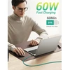 Aufu magnetinis įkrovimo kabelis 60 W, 9 kontaktų [2 m + 2 m] greitas magnetinis įkrovimo kabelis 6 viename Usb A/usb C į Type C įkrovimo kabelis magnetinis 360° ir 180° besisukantis magnetinis kabelis su Type C/micro