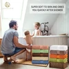 Rankšluostis Aukščiausios kokybės ilgo pluošto 100% šukuotinės medvilnės 700 gsm patvarus pliušinis ir gerai sugeriantis 6 dalių vieno sluoksnio rankšluosčių rinkinys, 2 veido/prausimosi servetėlės, 2 rankšluosčiai, 2 vonios rankšluosčiai, Žalias Essence