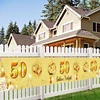 Auksinės vestuvių dekoracijos baneris, auksinis 50-ųjų vestuvių metinių baneris didelis auksinis vestuvių kiemo baneris vidaus lauko auksinei vestuvių vakarėlio dekoracijai 2,7 x 0,35 m (style-a)