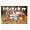 Aukštos kokybės aliuminio dibond ženklas su Uv apsaugine danga "fresh Eggs From the Land" 300 x 200 mm stačiakampis ženklas, spalvotas, su skylėmis