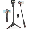 Aureday 46 cm mini trikojis veiksmo kamerai su 4 dalių prailginimo strypu ir 360° rutuline galvute - mažas nešiojamas kelioninis vlog stovas Dlsr, kompaktiškiems fotoaparatams