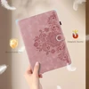Auslbin dėklas galaxy tab a 2016 planšetiniam kompiuteriui 10.1 colio t580, retro tab a6 (2016) 10.1 /t580 apsauginiai dėklai vienspalviai, įspaustas stilius, magnetinės sagtys, stovo funkcija, rožinis