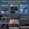 Automagnetola Hikity automobilinis radijas 1din belaidis carplay su ištraukiamu 7 colių ekranu automobilinis radijas 1din su android car bluetooth laisvų rankų įranga fm aux tf usb swc veidrodinis atspindys atbulinės eigos kamera