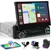 Automagnetola Hikity dab/dab+ automatinis automobilinis radijas 1din belaidis carplay android auto su ekranu išplečiamas 7 colių automobilinis radijas 1din su bluetooth fm aux usb mirror link mic vairo valdymu atbulinės eigos kamera