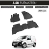 Automobiliniai kilimėliai noxx, tinkantys fiat fiorino diesel 2020-2024, bekvapiai 4.5d, tinkantys bet kokiam orui, 5 dalių, neslystantys, aukštu kraštu, guminiai kilimėliai, juodi grindų kilimėliai priekiniai galiniai automobilio kilimai