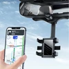 Automobilinis telefono laikiklis ant galinio vaizdo veidrodėlio, reguliuojamo kampo, daugiafunkcinis telefono laikiklis