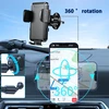 Automobilinis telefono laikiklis prie ventiliacijos grotelių, 360° sukamas