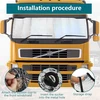 Automobilio priekinio stiklo apsauga nuo saulės 150 x 80 cm, vidaus, priekinio stiklo uždangalas, skydelis nuo saulės priekyje, priekinis stiklas vasarai, lipnus, apsauga nuo uv spindulių ir karščio, brezentas, sulankstomas