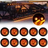 Autoxbert 10 vnt. 3/4 colio led šoniniai gabaritiniai žibintai 12 v 24 v šoniniai gabaritiniai žibintai poziciniai žibintai apvalūs geltoni gabaritiniai žibintai sunkvežimių priekaboms furgonams kemperiams sunkvežimiams nameliams ant ratų