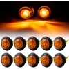 Autoxbert 10 vnt. 3/4 colio led šoniniai gabaritiniai žibintai 12 v 24 v šoniniai gabaritiniai žibintai poziciniai žibintai apvalūs geltoni gabaritiniai žibintai sunkvežimių priekaboms furgonams kemperiams sunkvežimiams nameliams ant ratų