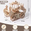 Dėlionė Auveach 3d medinis galvosūkis suaugusiems, 126 dalių medinis galvosūkis su muzikos dėžute, modelių gamybos rinkinys, „pasidaryk pats“ automobilio modelio rinkinys, amatų rinkiniai, festivalio dekoracija, Kalėdų diena, dovanos, karietos