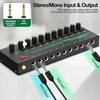 Aveek 10 kanalų mini stereo garso mikšeris, mažo triukšmo, skirtas tiksliam submaišymui, 1/4 colio Trs įvestis/išvestis, idealus Mikrofonams/pc/gitaroms/bosas/scenai