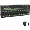 Aveek 10 kanalų mini stereo garso mikšeris, mažo triukšmo, skirtas tiksliam submaišymui, 1/4 colio Trs įvestis/išvestis, idealus Mikrofonams/pc/gitaroms/bosas/scenai