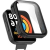 Awaduo pilnos apsaugos pc dėklas išmaniajam laikrodžiui su grūdinto stiklo ekrano apsauga, skirtas redmi mi watch 2 lite, minkštas ir patvarus, juodas