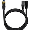 Awaduo xlr mikrofono y skirstytuvo kabelis - 3 kontaktų subalansuotas xlr lizdas į dvigubą kištuką scenos patch kabelis dmx kabelis, skirtas audio, radijo stočiai, garsiakalbių sistemoms, scenos apšvietimui (0,5 m / 1,65 ft)