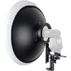 Ayex beauty dish šviesos formavimo įrankis 42 cm sidabrinis su sistemos blykstės laikikliu L formos, su korio priedu ir difuzoriumi