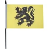 Az flag flamandrijos stalo vėliavėlė 5'' x 8'' - belgija - flamandų stalo vėliavėlė 21 x 14 cm - juodas plastikinis kotelis ir pagrindas