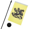 Az flag flamandrijos stalo vėliavėlė 5'' x 8'' - belgija - flamandų stalo vėliavėlė 21 x 14 cm - juodas plastikinis kotelis ir pagrindas