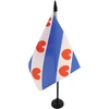 Az flag fryslând provincijos stalo vėliavėlė 13 x 20 cm - fryzijos stalo vėliavėlė 21 x 14 cm - juodas plastikinis kotas ir pagrindas