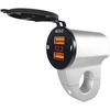 Baceyong atsparus vandeniui 12v motociklo Qc3.0 dvigubas Usb įkrovimo prievado maitinimo adapteris su skaitmeniniu voltmetru išmaniesiems telefonams, planšetiniams kompiuteriams ir Gps
