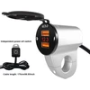 Baceyong atsparus vandeniui 12v motociklo Qc3.0 dvigubas Usb įkrovimo prievado maitinimo adapteris su skaitmeniniu voltmetru išmaniesiems telefonams, planšetiniams kompiuteriams ir Gps