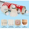 Badmintono kamuoliukai su dideliu stabilumu ir patvarumu, žąsų plunksnų kamuoliukai, 12 vnt.