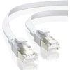 Bahiwom Cat8 Ethernet kabelis 1 m, 40 Gbit/s 2000 Mhz Cat 8 Lan kabelis tinklo kabelis Gigabit Rj45 Patch kabelis, plokščias interneto kabelis suderinamas su maršrutizatoriumi, su modemu, su kompiuteriu, su nešiojamuoju kompiuteriu - baltas