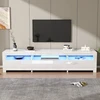 TV staliukas Balta televizoriaus spintelė 190cm, Led, iki 80 colių, 24cm gylis