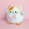 Balvi pūkuota kawaii melody balto katino pagalvėlė su minkštomis ir puriomis nailoninėmis ausinėmis