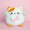 Balvi pūkuota kawaii melody balto katino pagalvėlė su minkštomis ir puriomis nailoninėmis ausinėmis