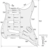 Banworks 4 sluoksnių strat sss pickguard 11 skylių elektrinės gitaros pickguard skirtas usa/meksikos modernaus stiliaus standartinėms stratocaster st jt/hb-01 juodas pearl