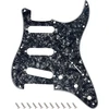 Banworks 4 sluoksnių strat sss pickguard 11 skylių elektrinės gitaros pickguard skirtas usa/meksikos modernaus stiliaus standartinėms stratocaster st jt/hb-01 juodas pearl