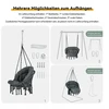 Bathonly pakabinamas krėslas macrame boho cotton iki 150kg, tamsiai pilkas