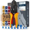 Baurix® replės užspaudimui su 700 vnt. kabelių antgalių rinkiniu, replės kabelių antgaliams 0,50–6,00 mm² kabelių movoms, replės kabelių antgaliams