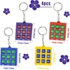 Bcedigad 4 vienetų „tic Tac Toe“ raktų pakabukų rinkinys, juokingas „tic Tac Toe“ žaislas su raktų žiedu, mini „tic Tac Toe“ žaidimas su raktų žiedu, skirtas kuprinės segtukui, gimtadienio mergaitėms